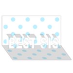 Polka Dots - Light Blue on White BEST SIS 3D Greeting Card (8x4)