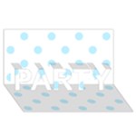 Polka Dots - Light Blue on White PARTY 3D Greeting Card (8x4)