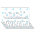 Polka Dots - Light Blue on White Best Wish 3D Greeting Card (8x4)