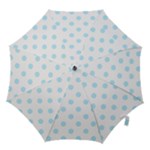 Polka Dots - Light Blue on White Hook Handle Umbrella (Medium)