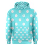 Polka Dots - White on Electric Blue Men s Pullover Hoodie