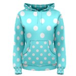 Polka Dots - White on Electric Blue Women s Pullover Hoodie
