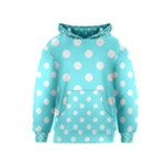 Polka Dots - White on Electric Blue Kid s Pullover Hoodie