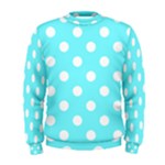 Polka Dots - White on Electric Blue Men s Sweatshirt