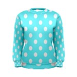 Polka Dots - White on Electric Blue Women s Sweatshirt