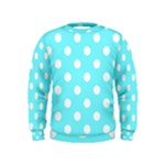 Polka Dots - White on Electric Blue Kid s Sweatshirt