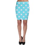 Polka Dots - White on Electric Blue Bodycon Skirt
