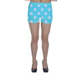 Polka Dots - White on Electric Blue Skinny Shorts