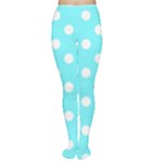 Polka Dots - White on Electric Blue Women s Tights