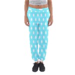 Polka Dots - White on Electric Blue Women s Jogger Sweatpants