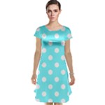 Polka Dots - White on Electric Blue Cap Sleeve Nightdress