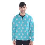 Polka Dots - White on Electric Blue Wind Breaker (Men)