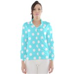 Polka Dots - White on Electric Blue Wind Breaker (Women)