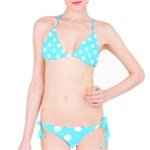 Polka Dots - White on Electric Blue Bikini Set