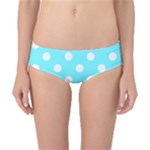 Polka Dots - White on Electric Blue Classic Bikini Bottoms