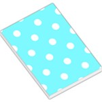 Polka Dots - White on Electric Blue Large Memo Pads