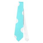 Polka Dots - White on Electric Blue Necktie (One Side)