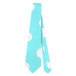 Polka Dots - White on Electric Blue Necktie (Two Side)