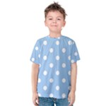 Polka Dots - White on Baby Blue Kid s Cotton Tee