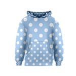 Polka Dots - White on Baby Blue Kid s Pullover Hoodie