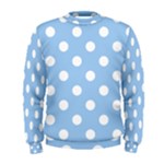 Polka Dots - White on Baby Blue Men s Sweatshirt