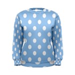 Polka Dots - White on Baby Blue Women s Sweatshirt