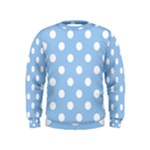 Polka Dots - White on Baby Blue Kid s Sweatshirt