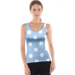 Polka Dots - White on Baby Blue Tank Top