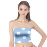 Polka Dots - White on Baby Blue Tube Top