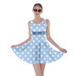 Polka Dots - White on Baby Blue Skater Dress