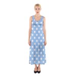 Polka Dots - White on Baby Blue Full Print Maxi Dress