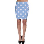 Polka Dots - White on Baby Blue Bodycon Skirt
