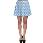Polka Dots - White on Baby Blue Skater Skirt