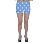 Polka Dots - White on Baby Blue Skinny Shorts