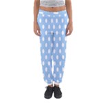 Polka Dots - White on Baby Blue Women s Jogger Sweatpants
