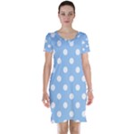 Polka Dots - White on Baby Blue Short Sleeve Nightdress