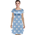 Polka Dots - White on Baby Blue Cap Sleeve Nightdress