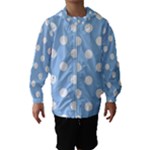 Polka Dots - White on Baby Blue Hooded Wind Breaker (Kids)
