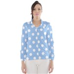 Polka Dots - White on Baby Blue Wind Breaker (Women)