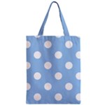 Polka Dots - White on Baby Blue Zipper Classic Tote Bag