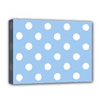 Polka Dots - White on Baby Blue Deluxe Canvas 16  x 12  (Stretched)