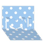 Polka Dots - White on Baby Blue I Love You 3D Greeting Card (7x5)