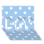 Polka Dots - White on Baby Blue BOY 3D Greeting Card (7x5)