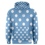 Polka Dots - White on Iceberg Blue Men s Pullover Hoodie