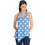 Polka Dots - White on Iceberg Blue Sleeveless Tunic