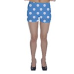 Polka Dots - White on Iceberg Blue Skinny Shorts