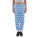 Polka Dots - White on Iceberg Blue Women s Jogger Sweatpants