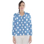 Polka Dots - White on Iceberg Blue Wind Breaker (Women)