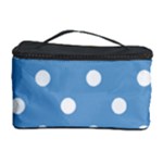 Polka Dots - White on Iceberg Blue Cosmetic Storage Case
