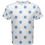 Polka Dots - Iceberg Blue on White Men s Cotton Tee